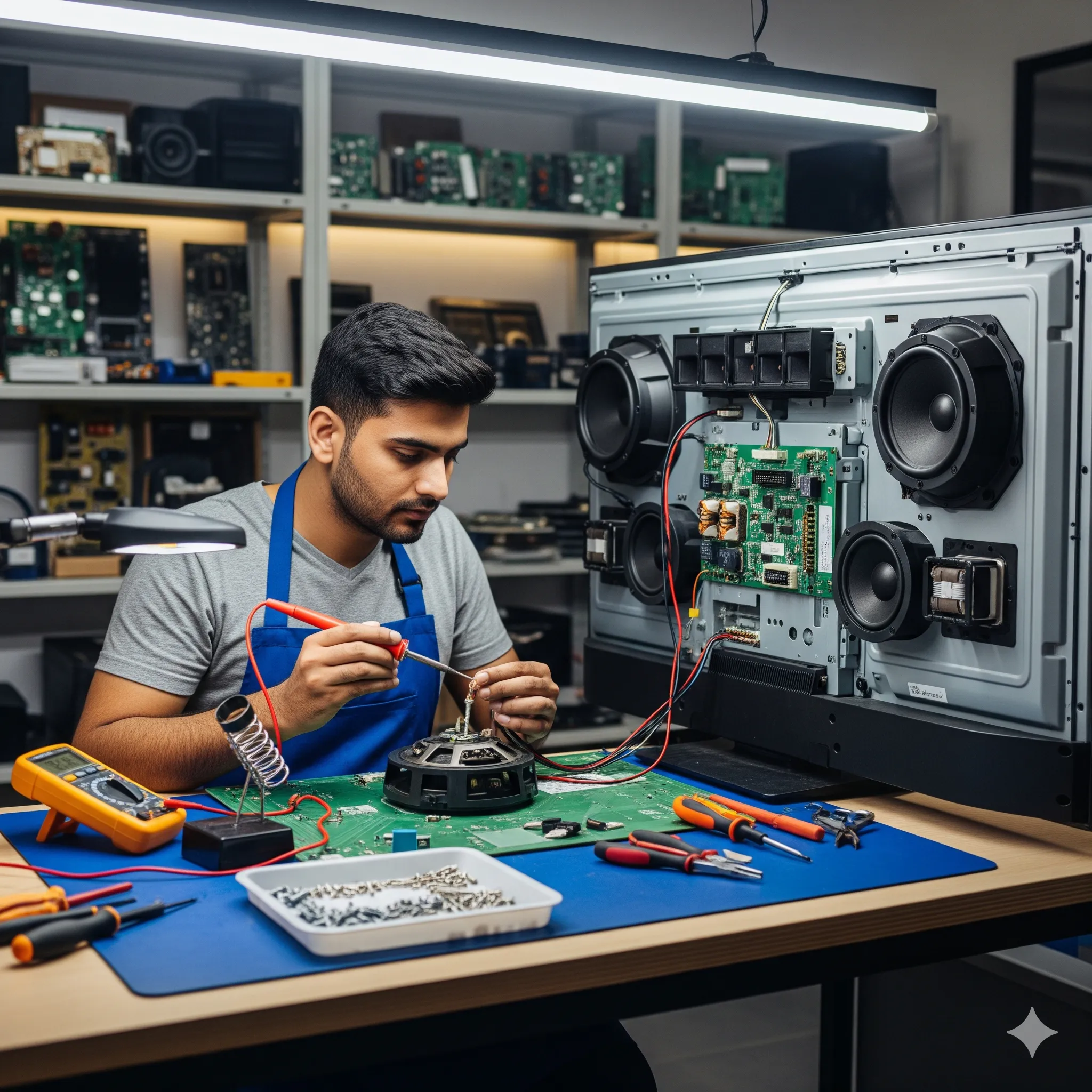 tv speakers checking