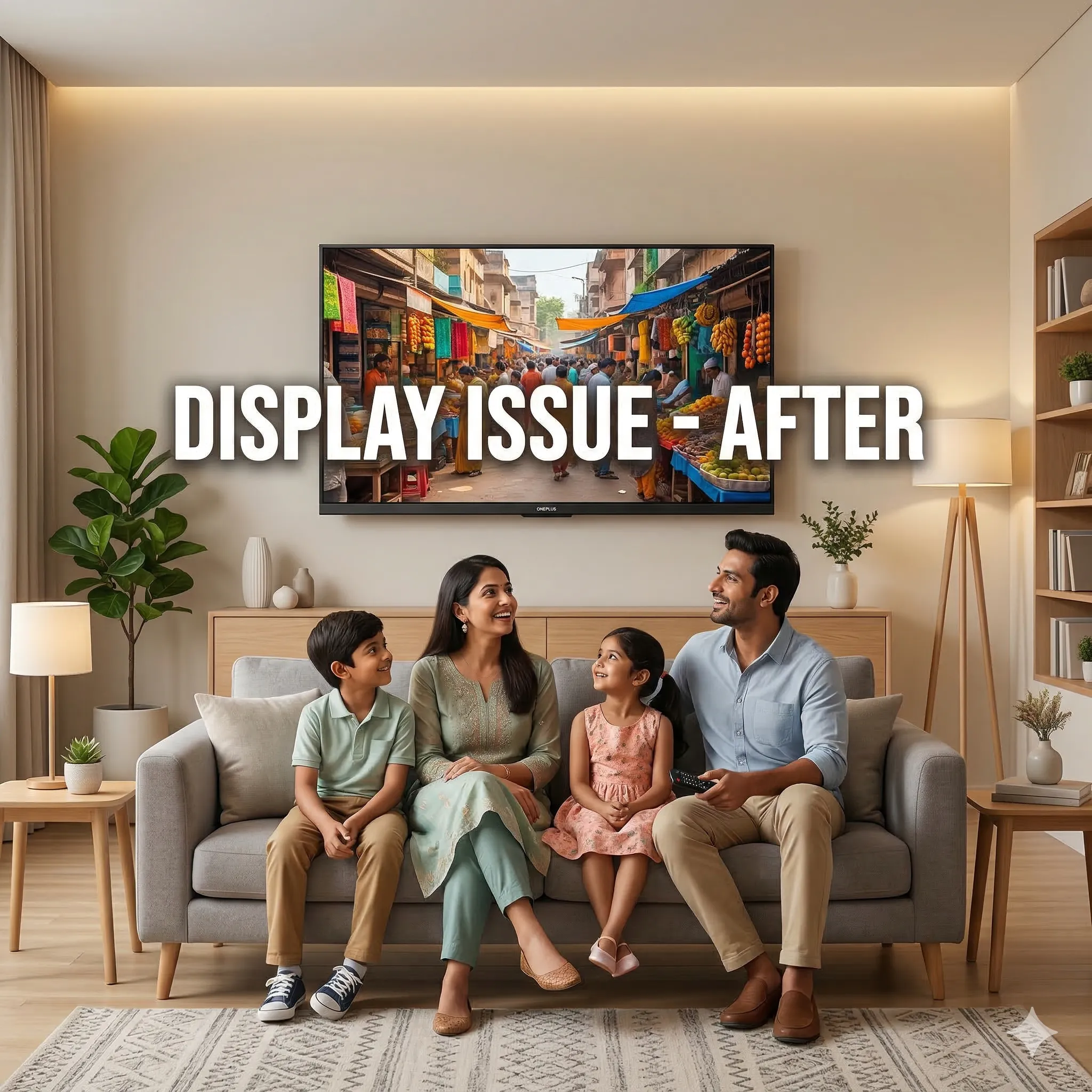 OnePlus TV display repaired after service in Vizag