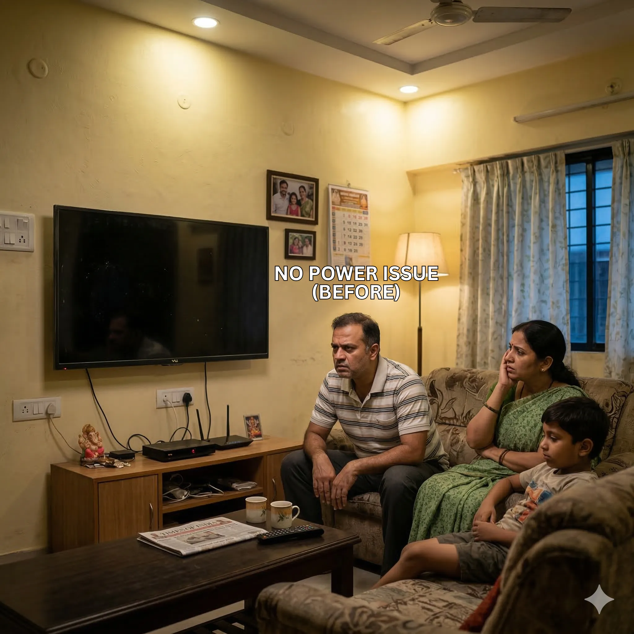 VU TV no power issue before repair in Vizag