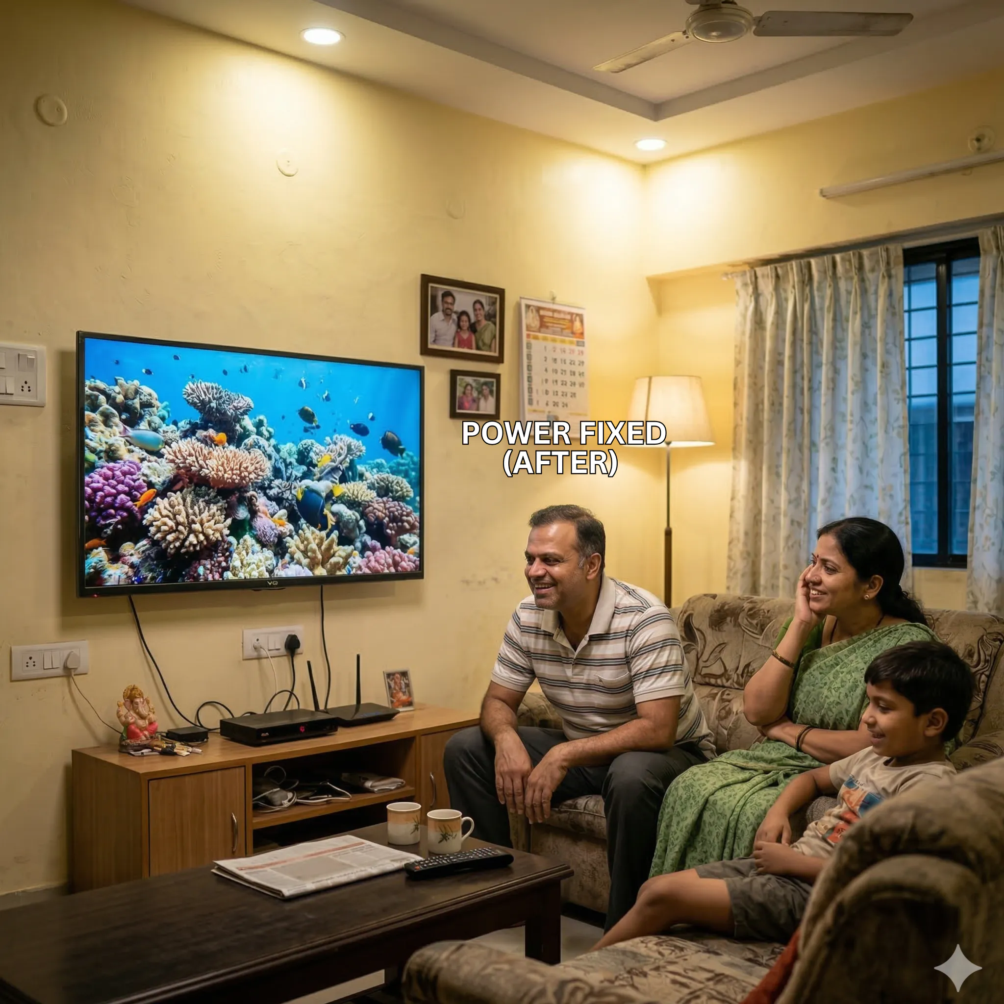 VU TV power issue fixed after repair in Vizag