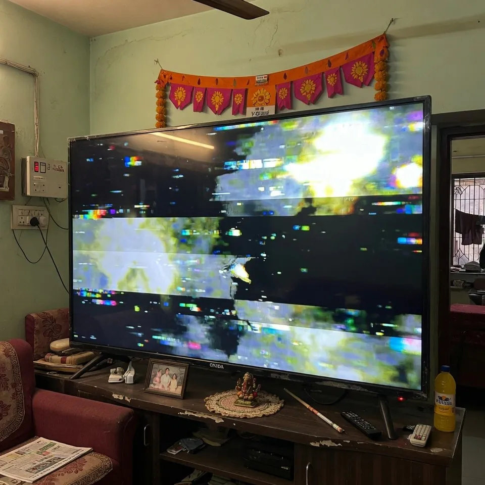 TV flickering before repair in Vizag