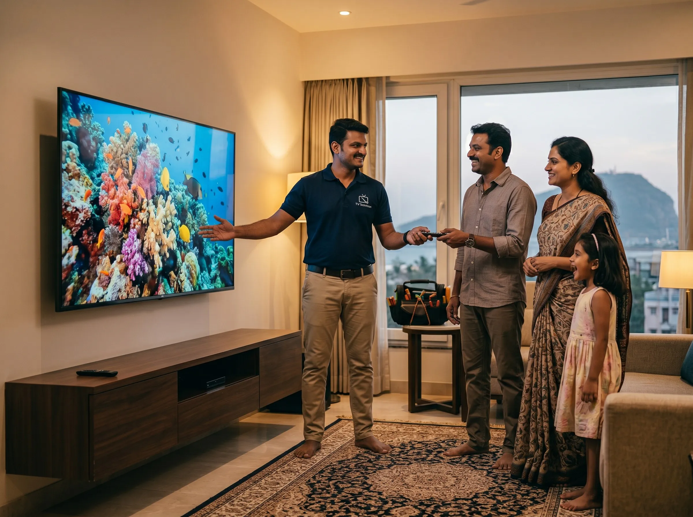 TV flickering repair completed successfully in Vizag