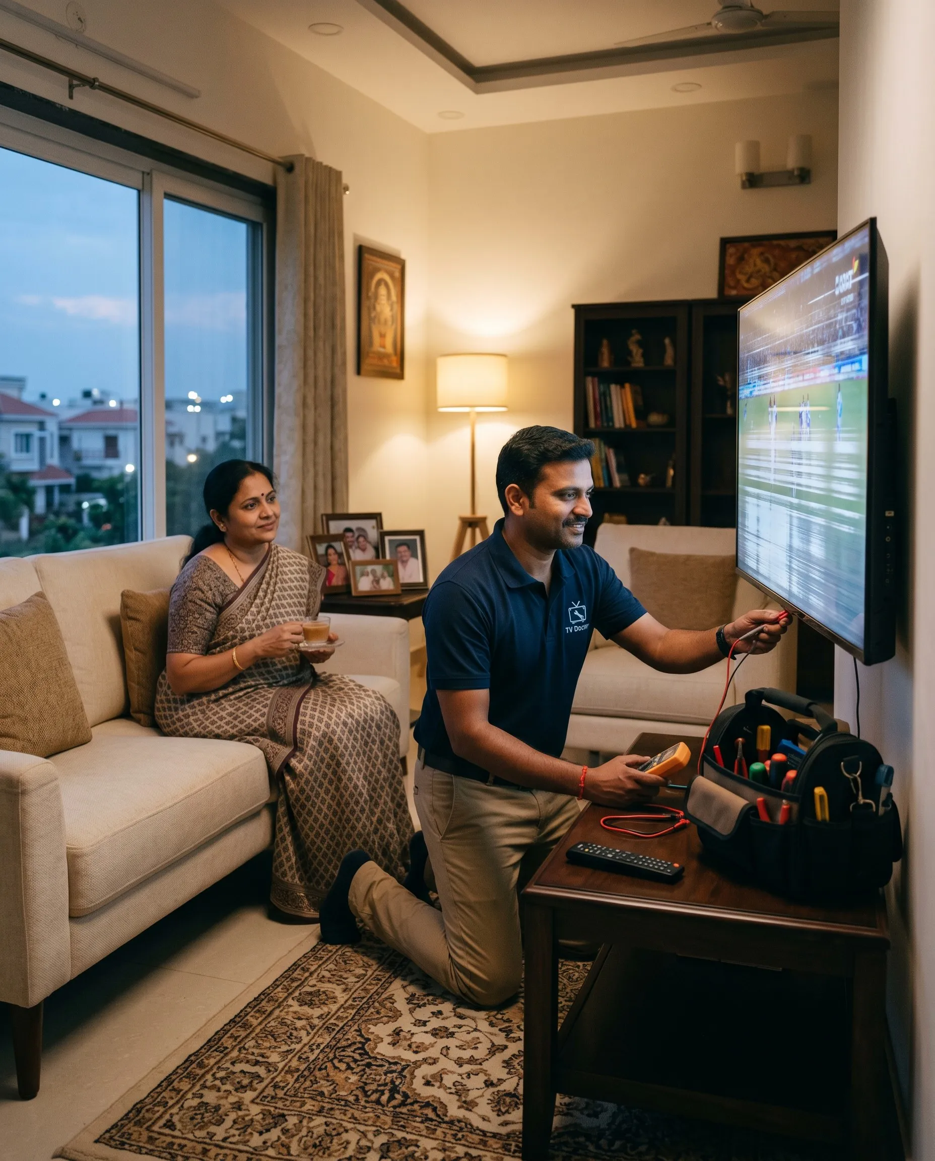 Professional TV flickering repair home service in Vizag