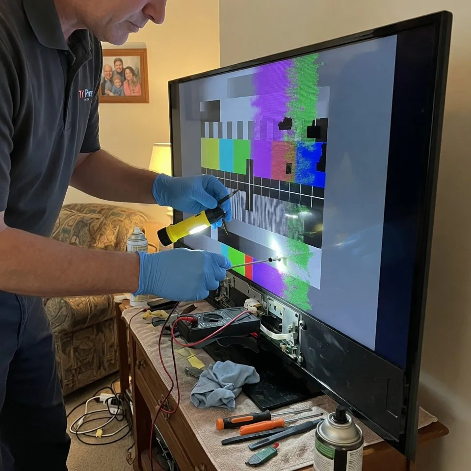 Satisfied customer after flickering TV repair in Vizag