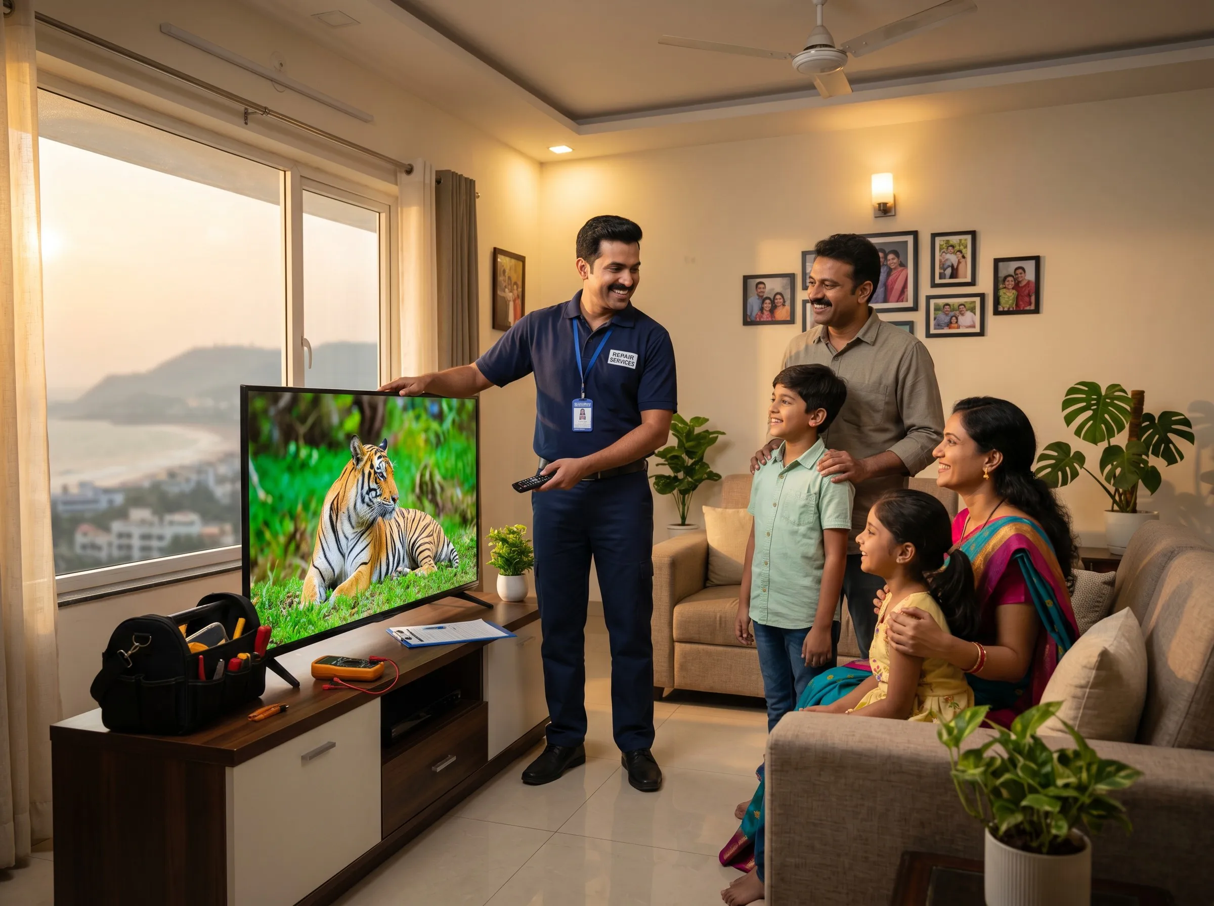 TV repair service completed successfully in Vizag