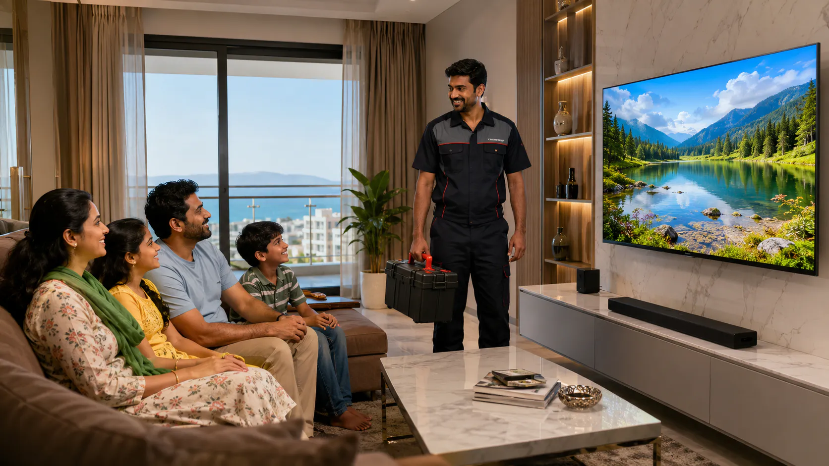 TV Motherboard Repair Vizag repaired Smart TV with happy customer