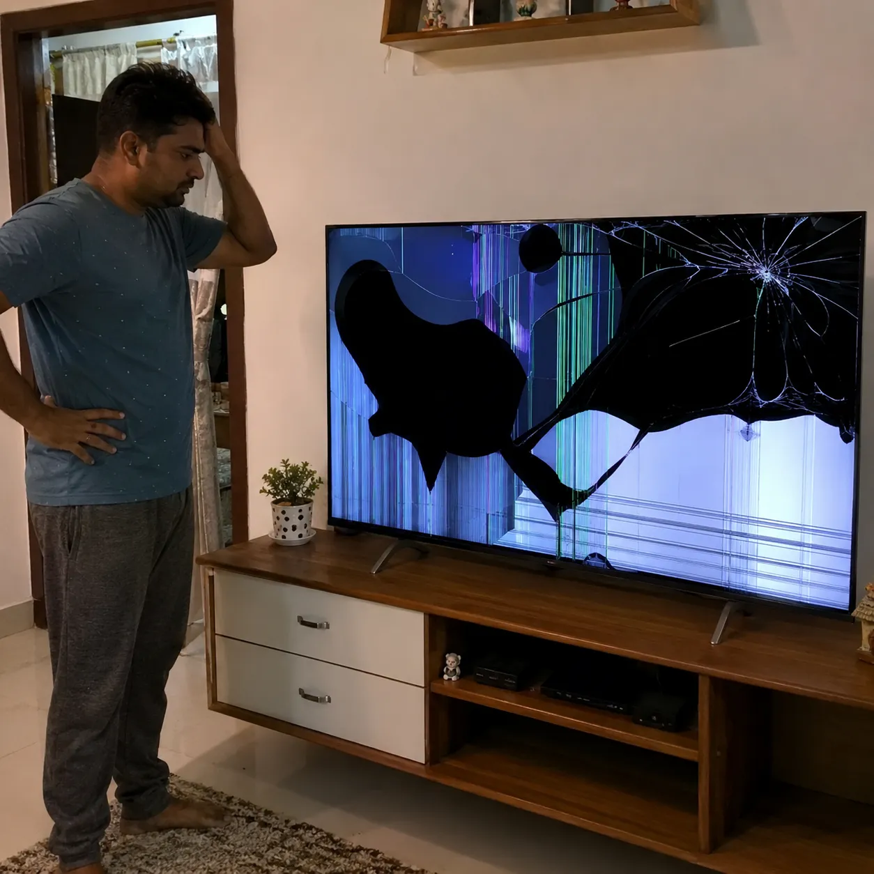 Cracked TV Panel Replacement Vizag