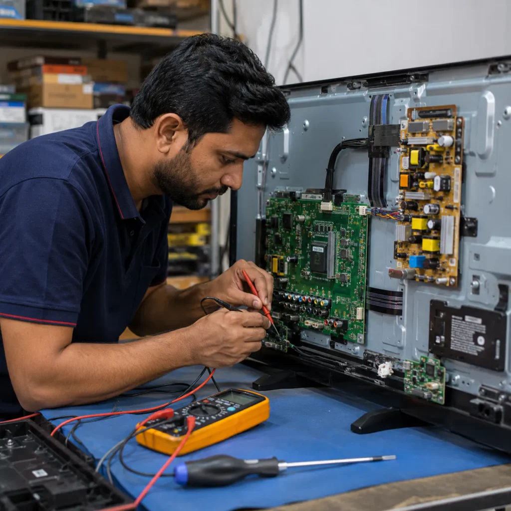 TV motherboard repair for auto restart problem Vizag