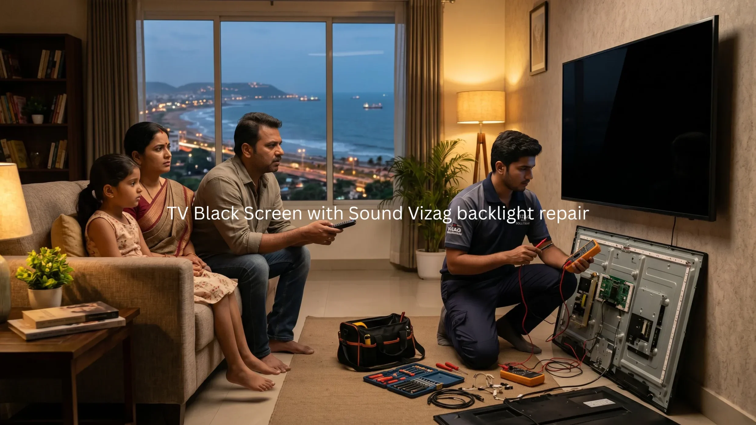 TV Black Screen with Sound Vizag backlight repair