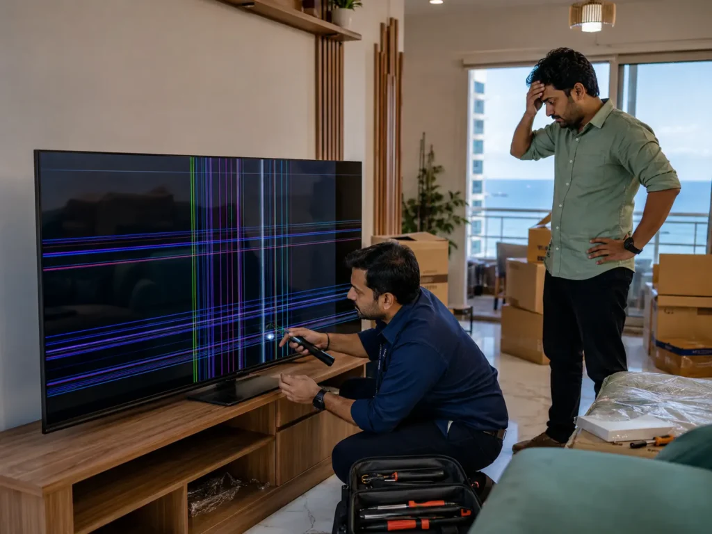 TV screen lines after shifting Vizag